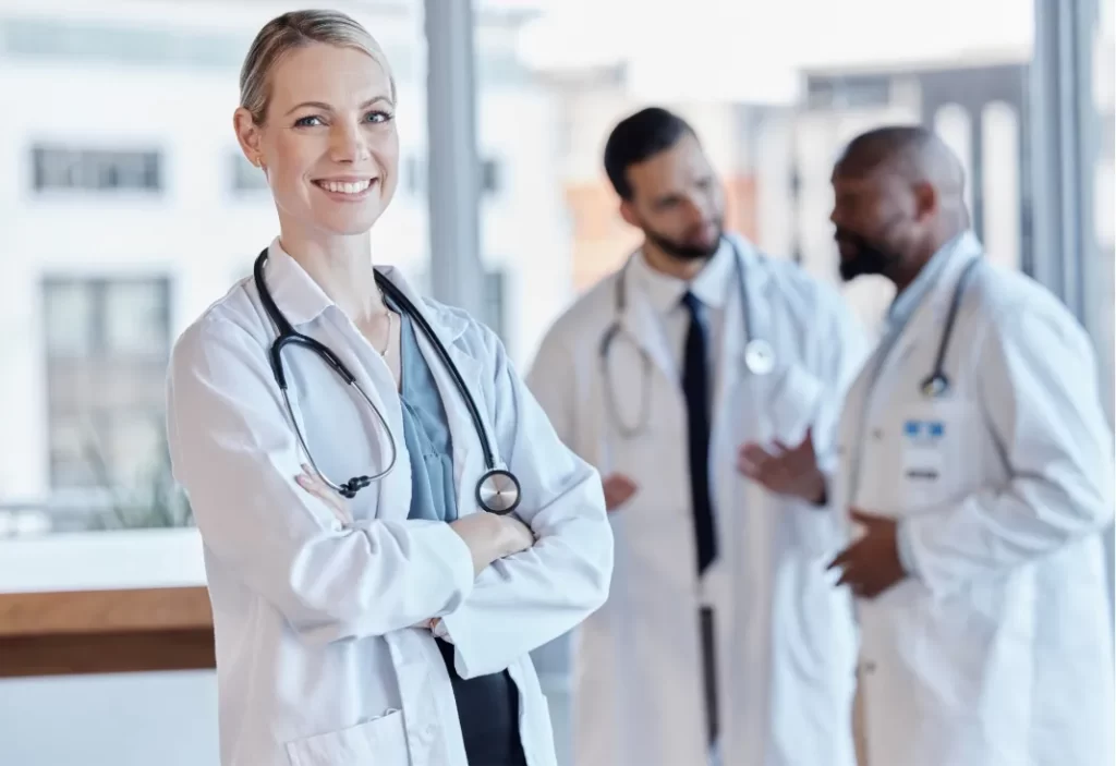 healthcare happy and portrait of a doctor with ar utc